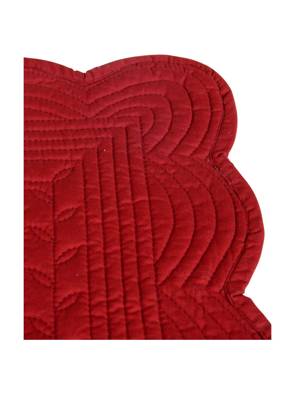 Podkładka z bawełny Boutis, 2 szt., Bawełna, Czerwony, S 49 x D 34 cm