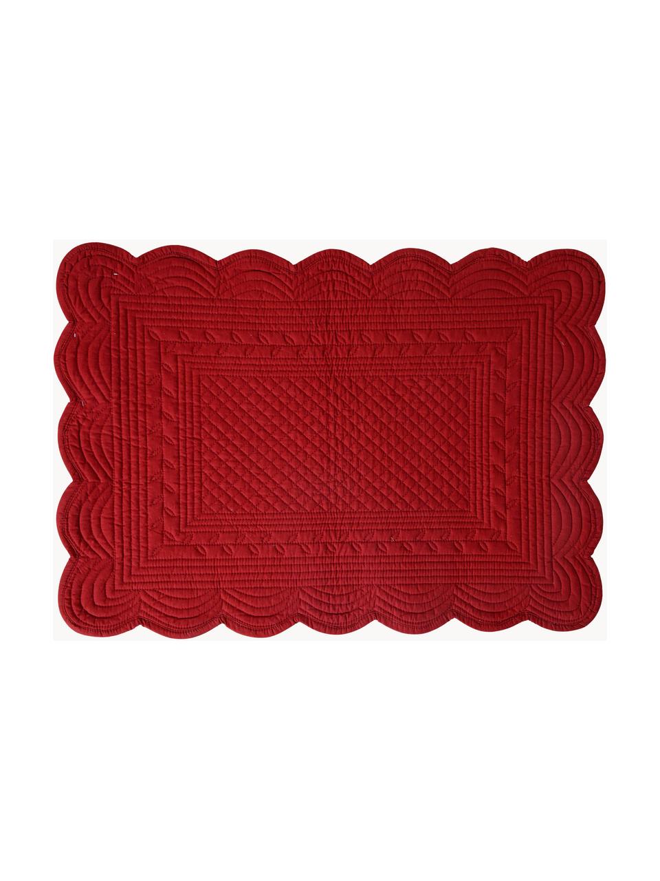Tischsets Boutis, 2 Stück, Baumwolle, Rot, B 49 x L 34 cm