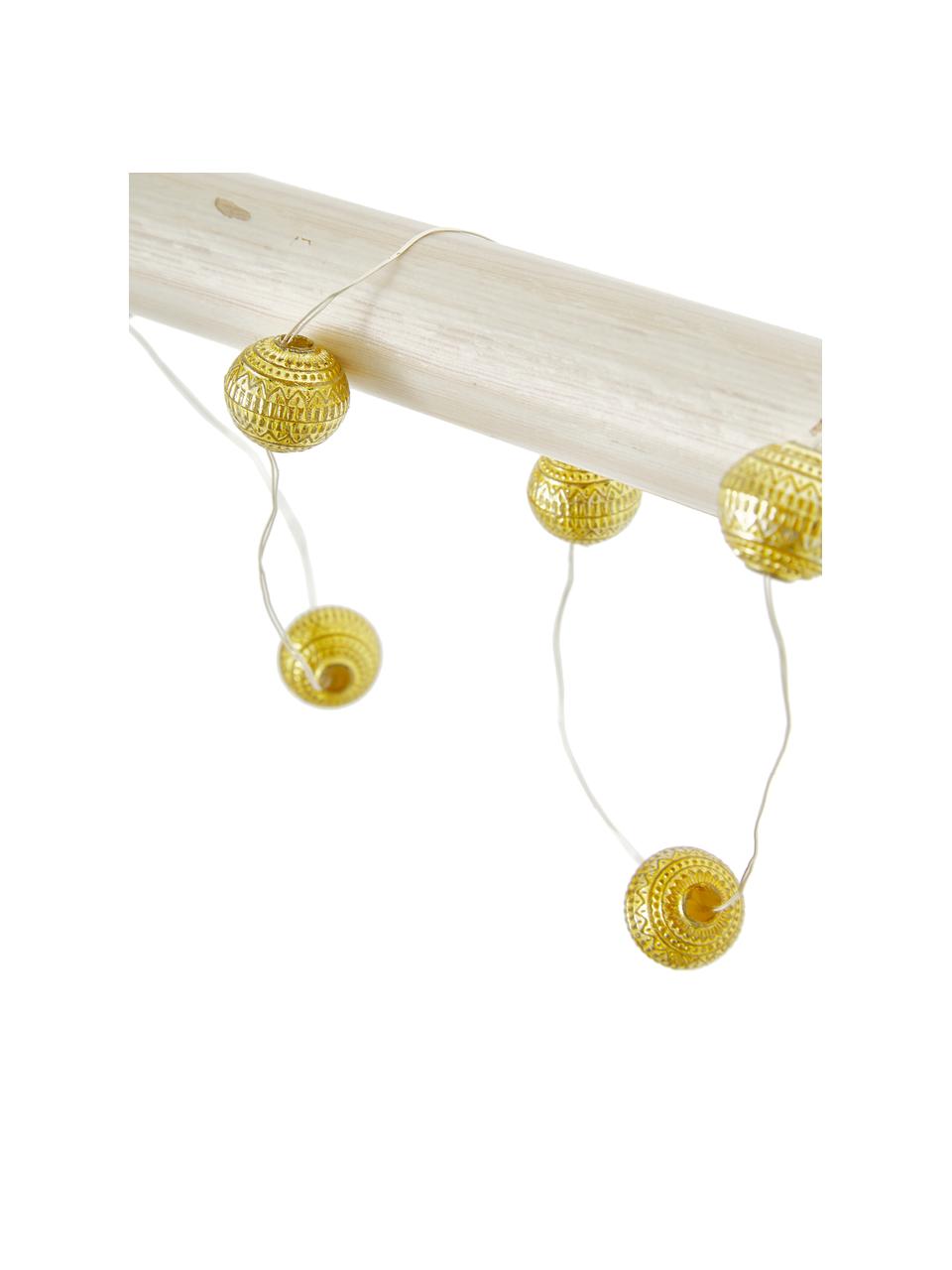 LED-Lichterkette Beads, 120 cm, Lampions: Acryl, Goldfarben, L 120 cm, 10 Lampions