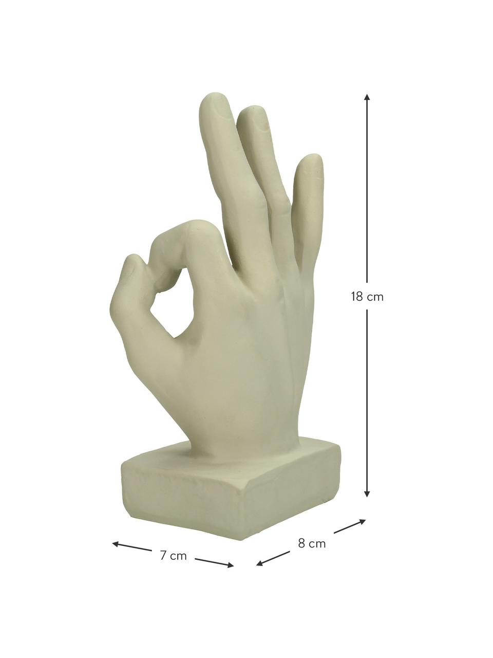 Accessoire décoratif Hand, Polyrésine, Beige, larg. 8 x haut. 18 cm