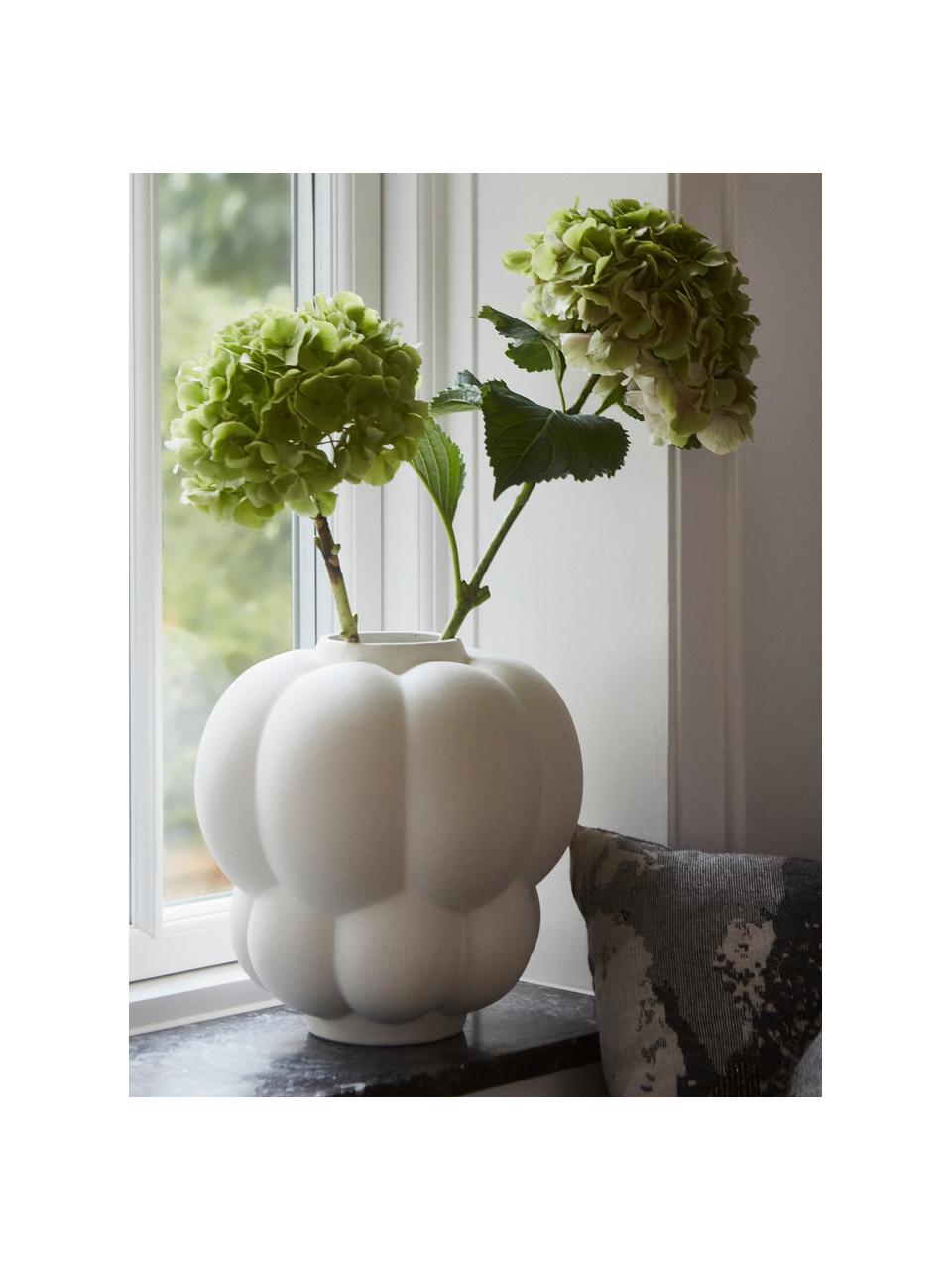 Vase en céramique Uva, haut. 22 cm, Céramique, Blanc cassé, Ø 24 cm