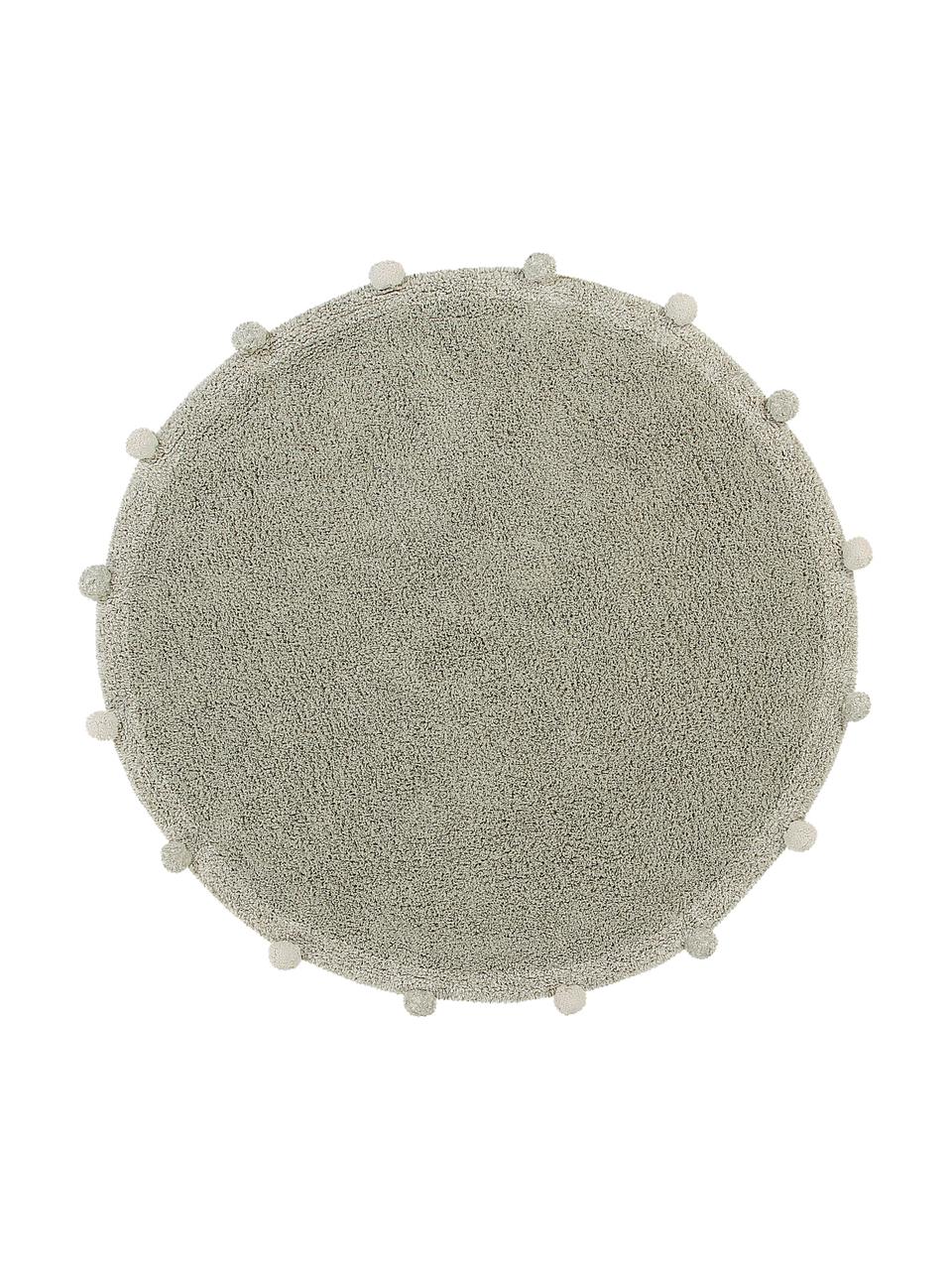 Tappeto rotondo lavabile fatto a mano Bubbly, 97% cotone riciclato, 3% altre fibre
Oeko-Tex Standard 100, Verde, color crema, Ø 120 cm