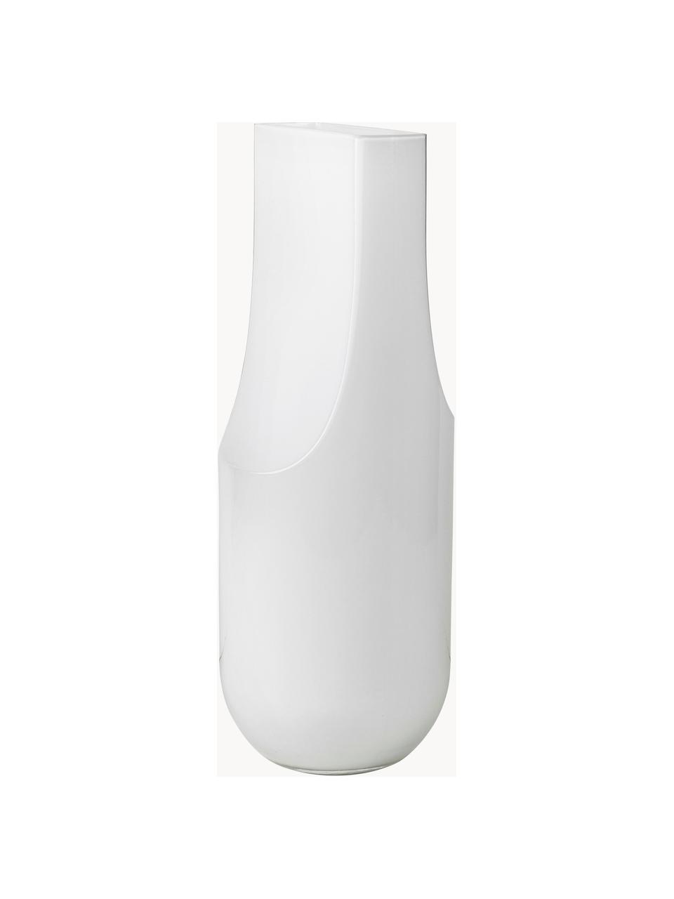 Vaso in vetro soffiato Serif, Vetro, Bianco, Ø 16 x Alt. 42 cm