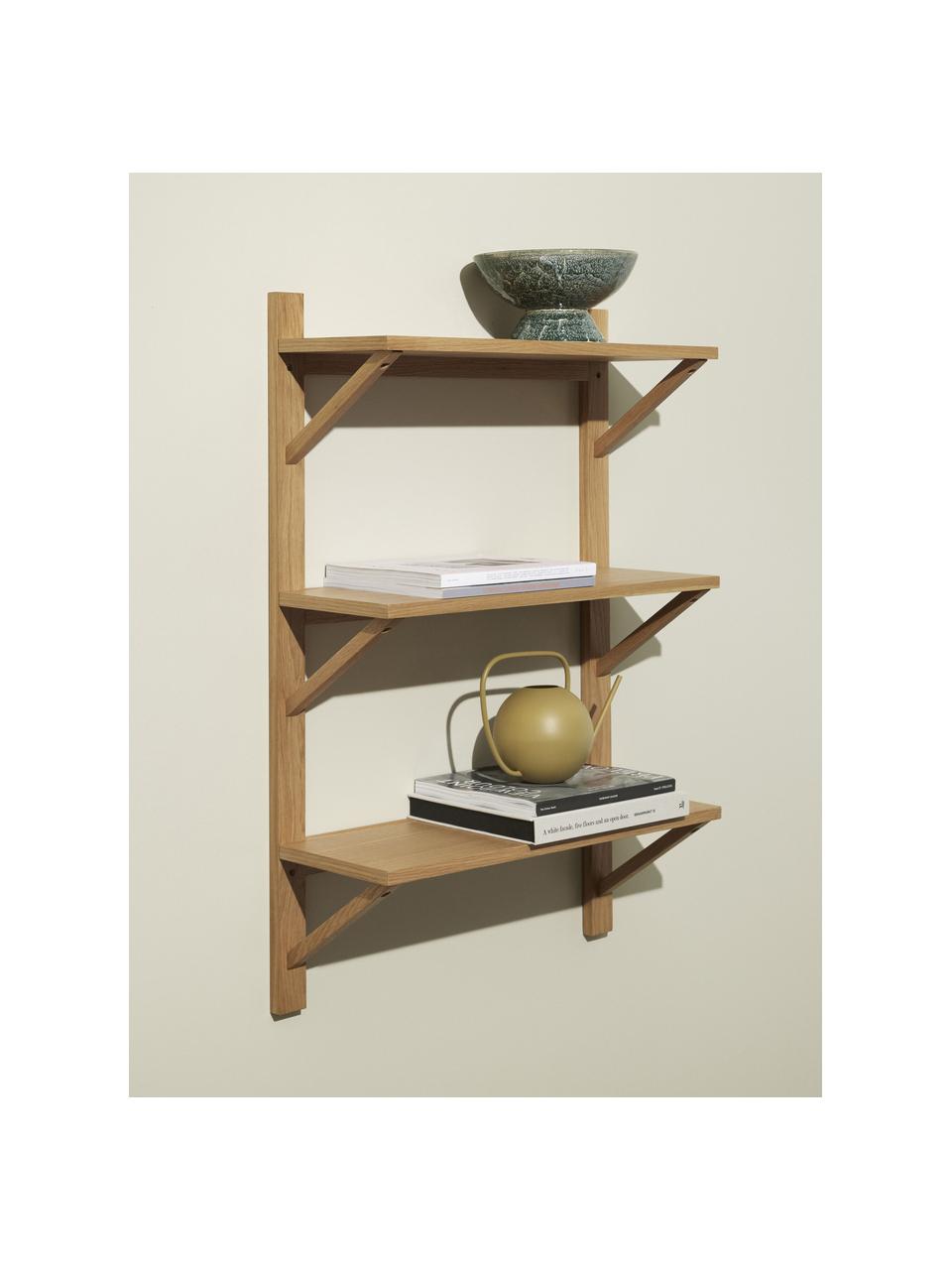 Półka ścienna z drewna dębowego Triarch, 100% drewno dębowe z certyfikatem FSC, Drewno dębowe, S 70 x W 100 cm