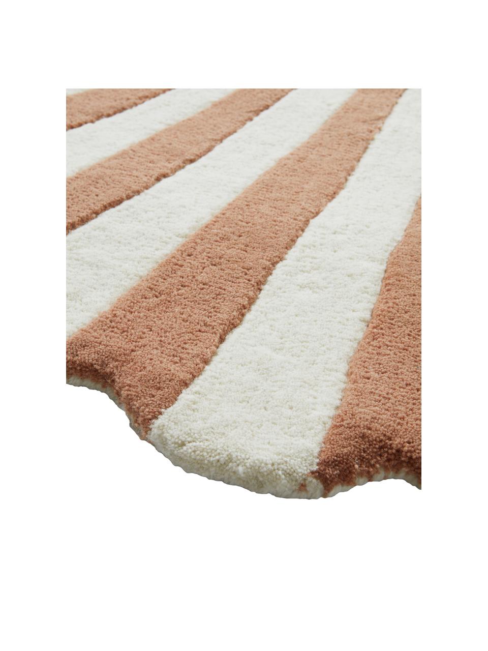 Tapis en laine tufté à la main Schelli, Rose brique, blanc