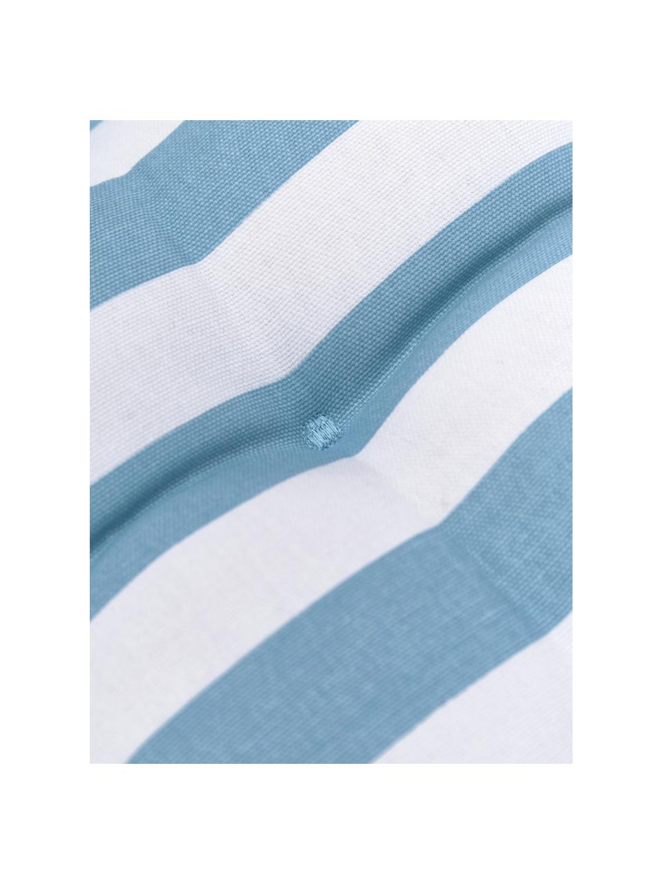 Cojín de asiento a rayas Timon, Funda: 100% algodón, Azul, blanco, An 40 x L 40 cm