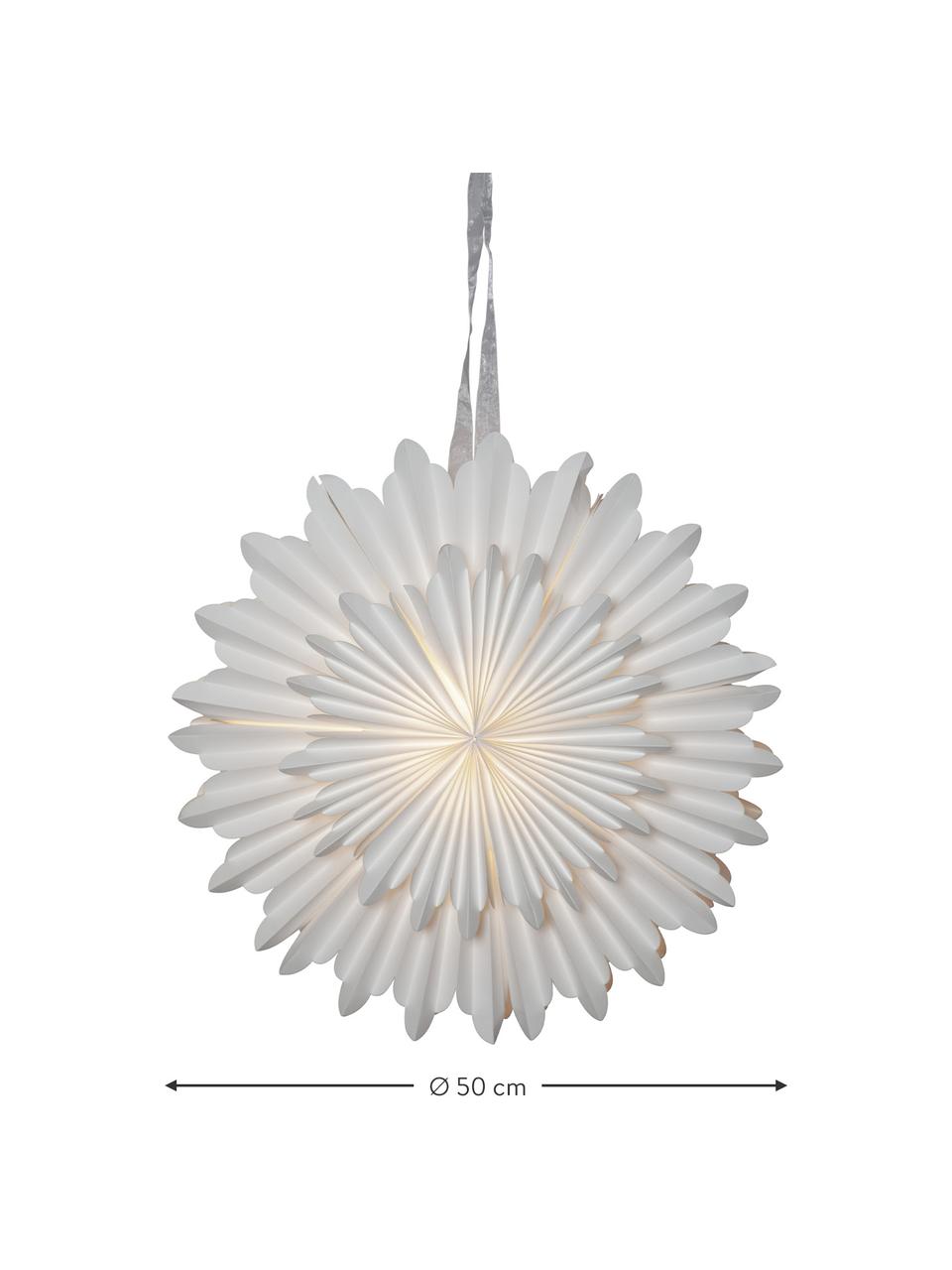 Estrella decorativa de papel Crystal, Papel, Blanco, Ø 50 cm