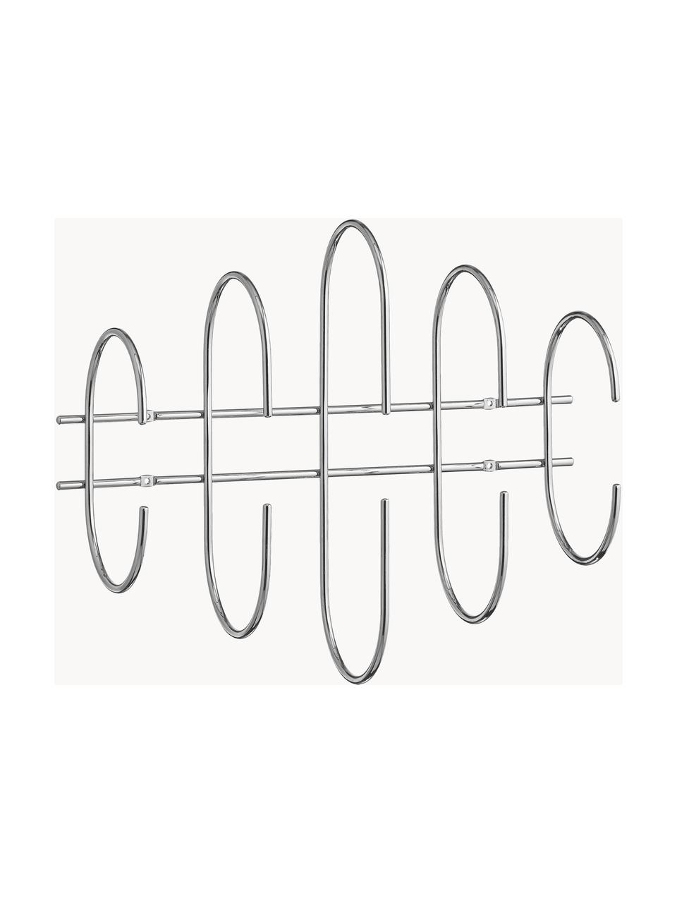 Metall-Garderobenleiste Moveo, Stahl, beschichtet, Silberfarben, glänzend, B 51 cm