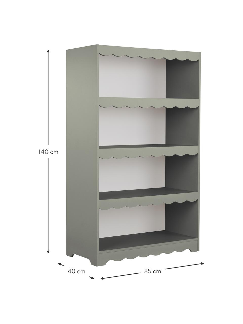 Étagère pour enfants Pamplona, Gris-vert, larg. 85 x haut. 140 cm