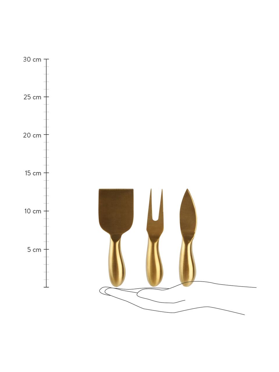 Käsemesser Fromage, 3er-Set, Edelstahl, beschichtet 

Das Besteck ist aus Edelstahl gefertigt. Somit ist es langlebig, rostet nicht und ist resistent gegen Bakterien., Goldfarben, L 13 cm