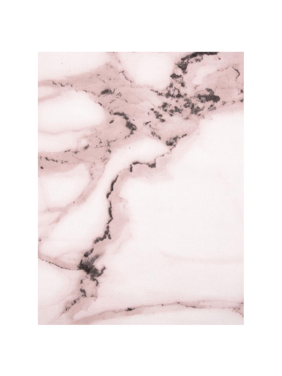 Perkálový povlak na polštář s mramorovým vzorem Malin, 2 ks, Přední strana: mramorový vzor, růžová Zadní strana: růžová, monochromatická, Š 40 cm