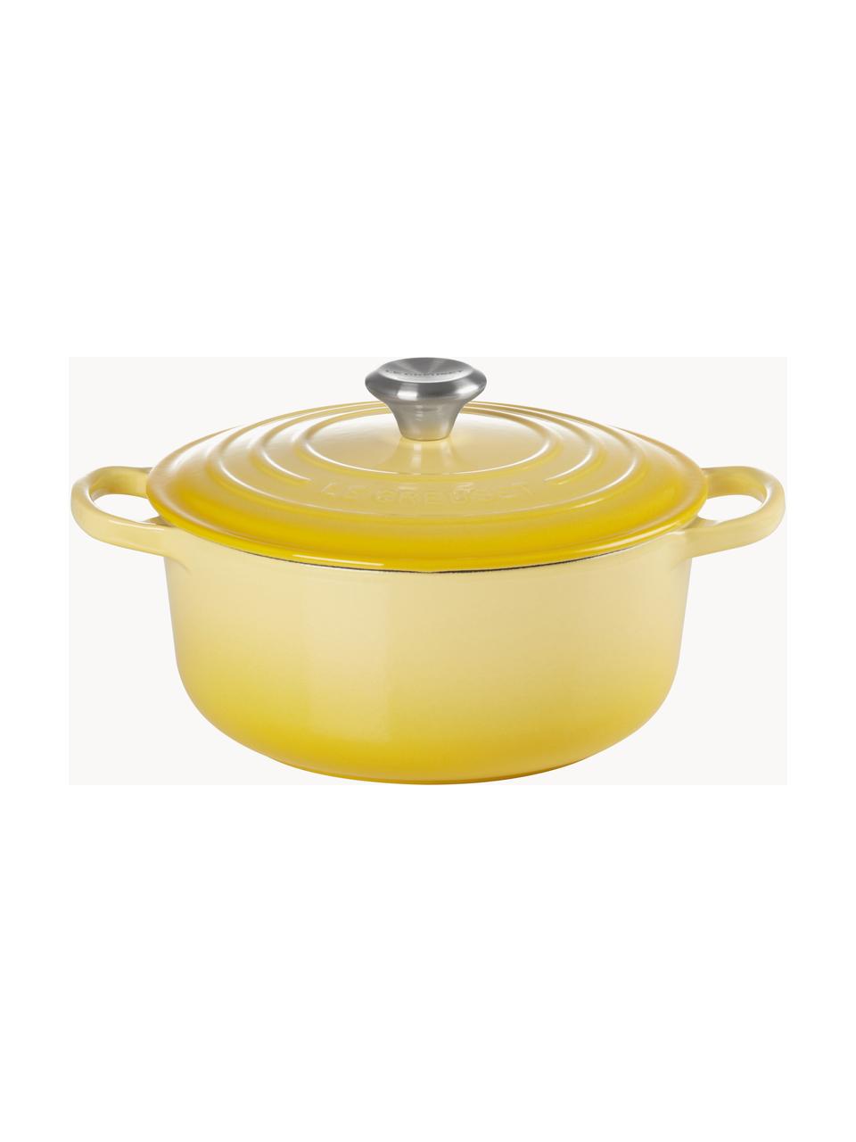 Cocotte ronde en fonte émaillée Signature Collection, Fonte, émaillée, Tons jaunes, Ø 20 x haut. 12 cm, 2,4 L