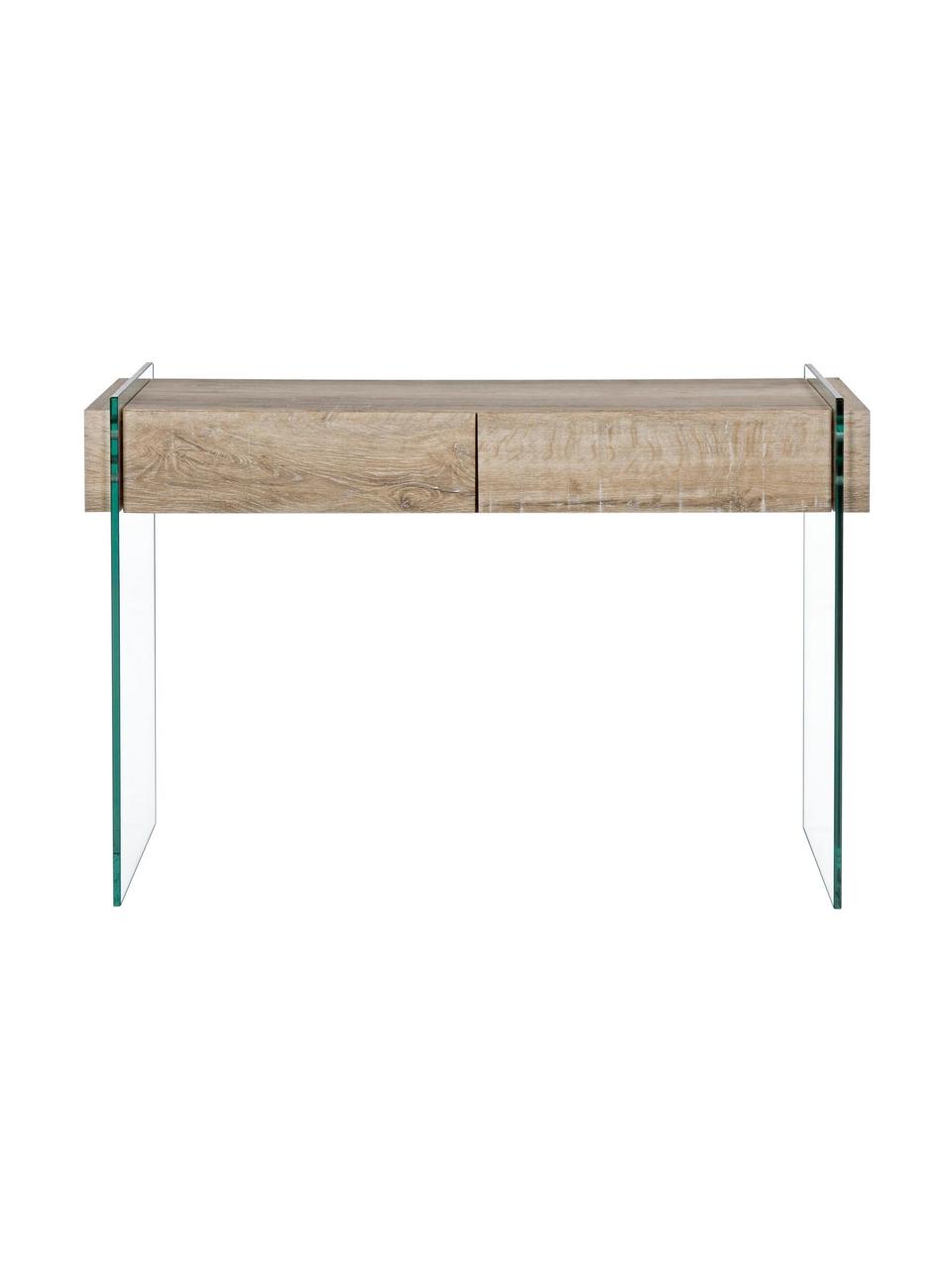 Konzolový stolek Kenya, Transparentní, bílá, Š 110 cm, V 75 cm
