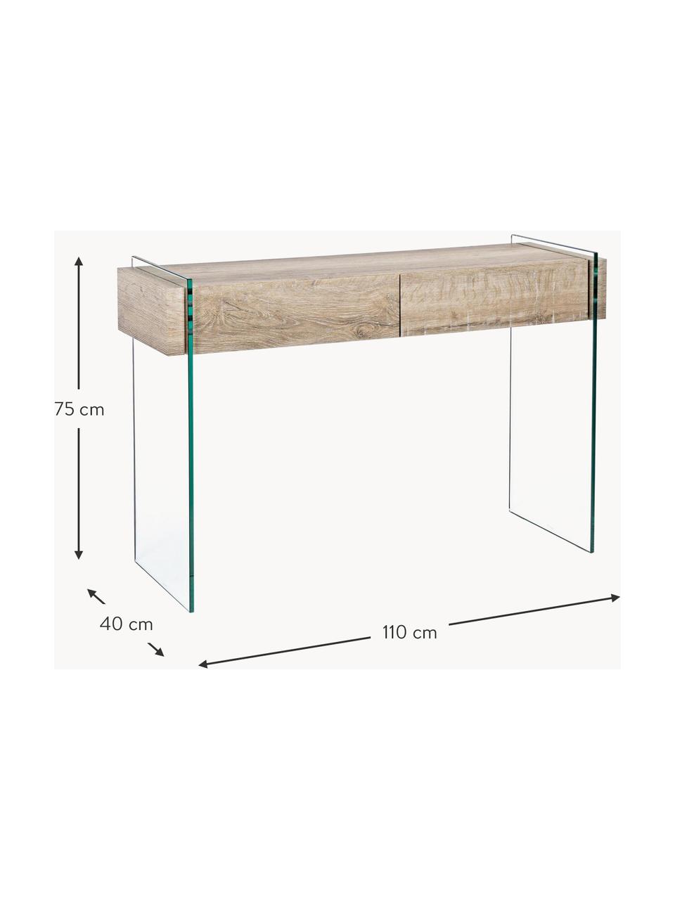 Konzolový stolek Kenya, Transparentní, bílá, Š 110 cm, V 75 cm