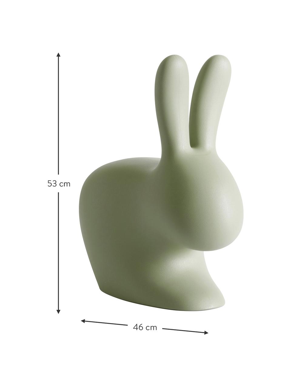 Taburete infantil Rabbit, Plástico (polietileno), Verde, An 46 x Al 53 cm