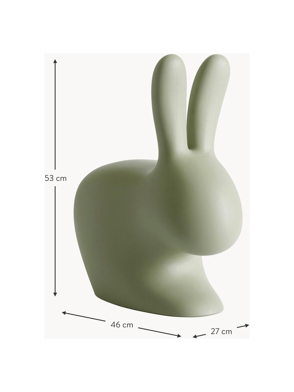 Detská taburetka Rabbit, Plast (polyetylén), Zelená, Š 46 x V 53 cm