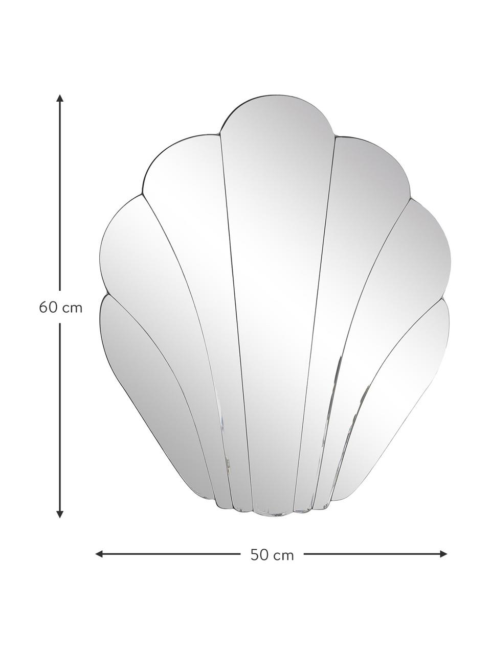 Specchio da parete a forma di conchiglia Helix, Superficie dello specchio: lastra di vetro, Retro: pannello di fibra a media, Lastra di vetro, Larg. 50 x Alt. 60 cm