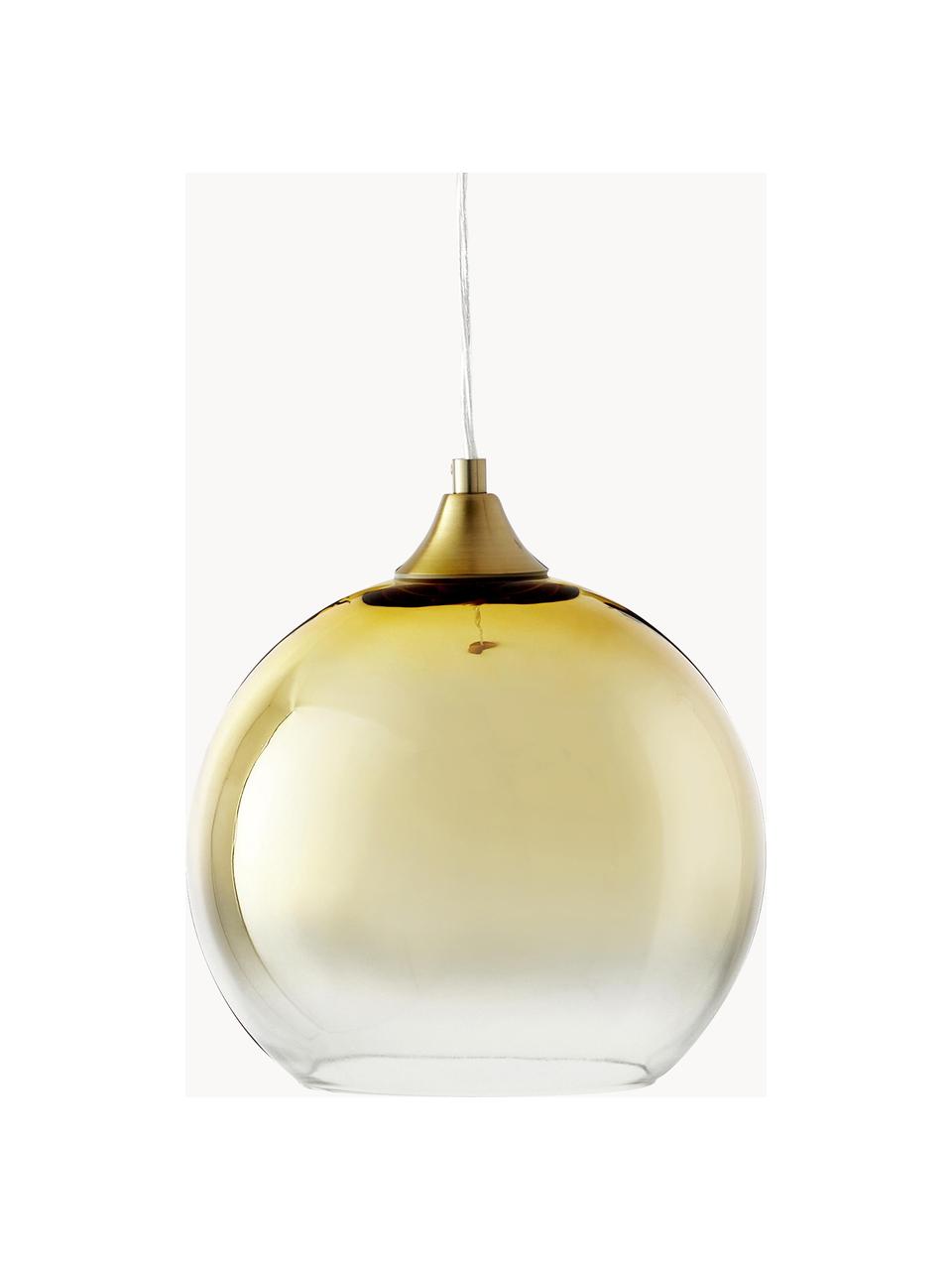 Kulaté závěsné svítidlo Mineleo, Zlatá, transparentní, Ø 25 cm