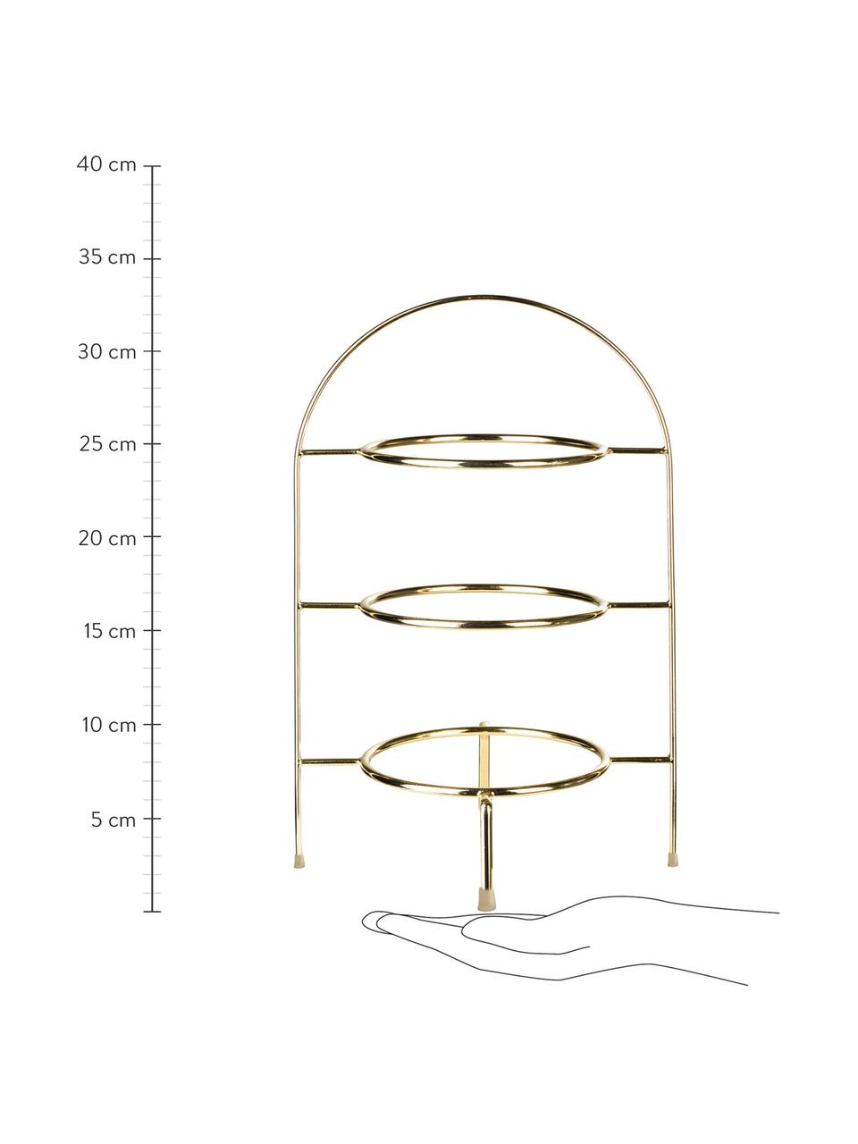 Etagere Oco in Gold, Ø 21 cm, Metall, beschichtet, Goldfarben, Ø 21 x H 37 cm