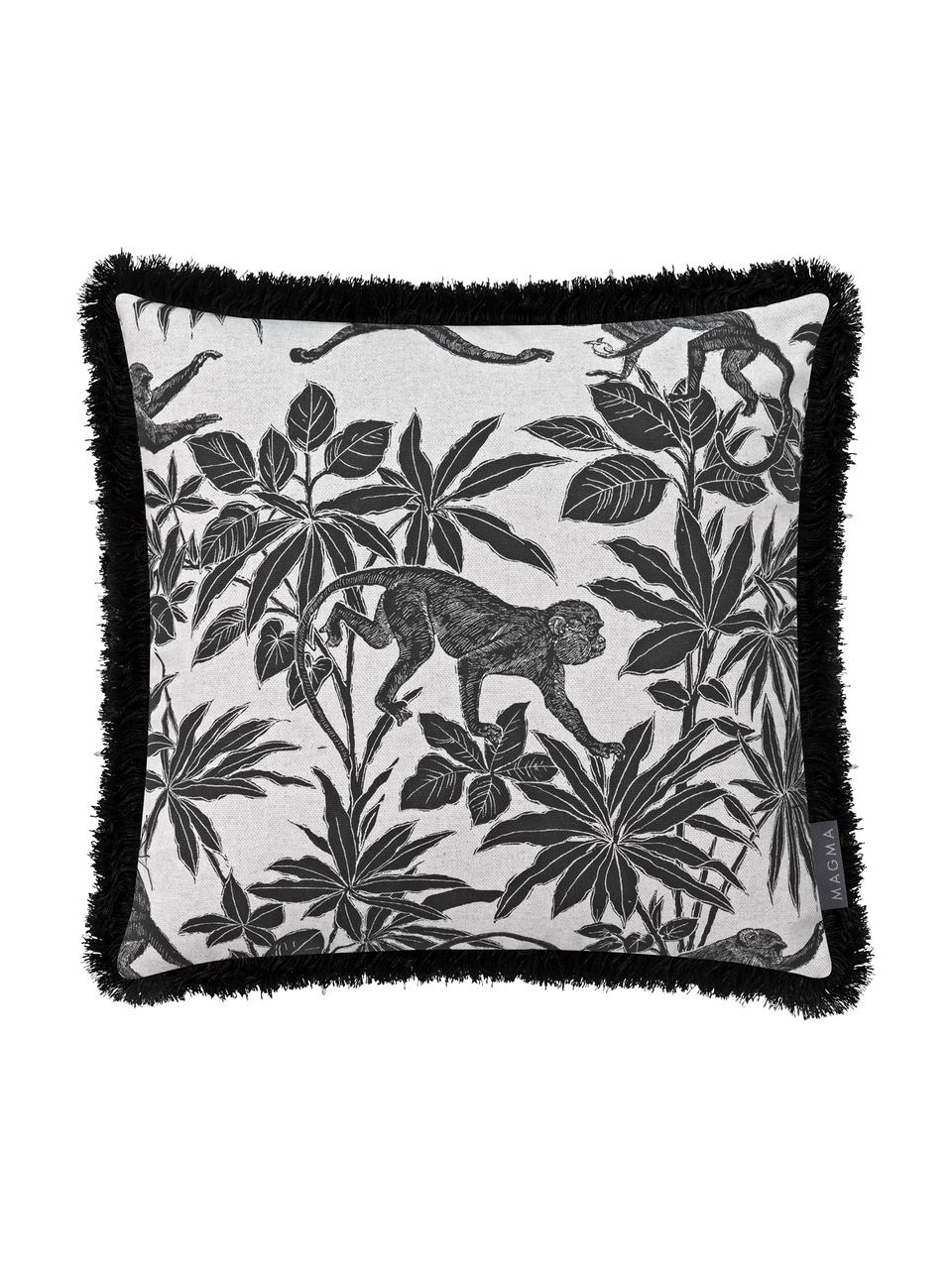 Housse de coussin 40x40 Monkey, Noir, blanc cassé