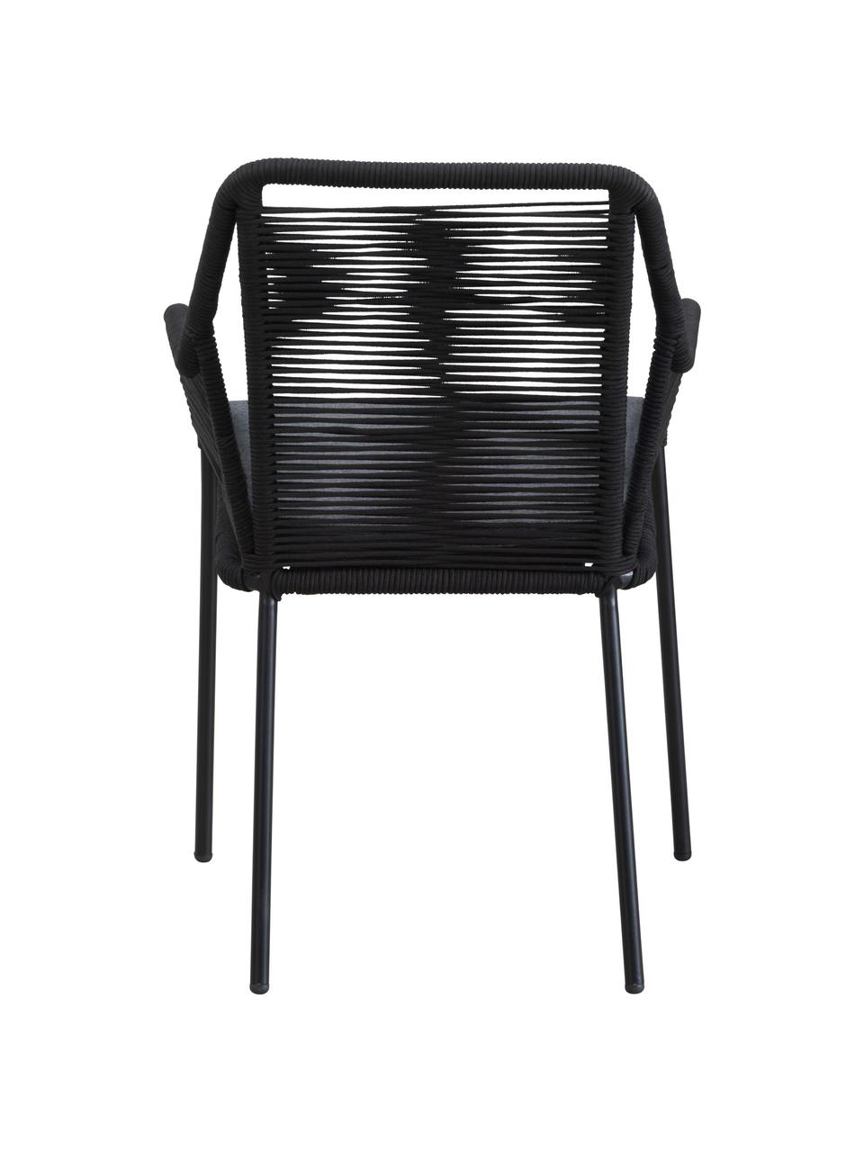 Chaises de jardin Elba, 2 pièces, Noir, gris, larg. 56 x prof. 63 cm