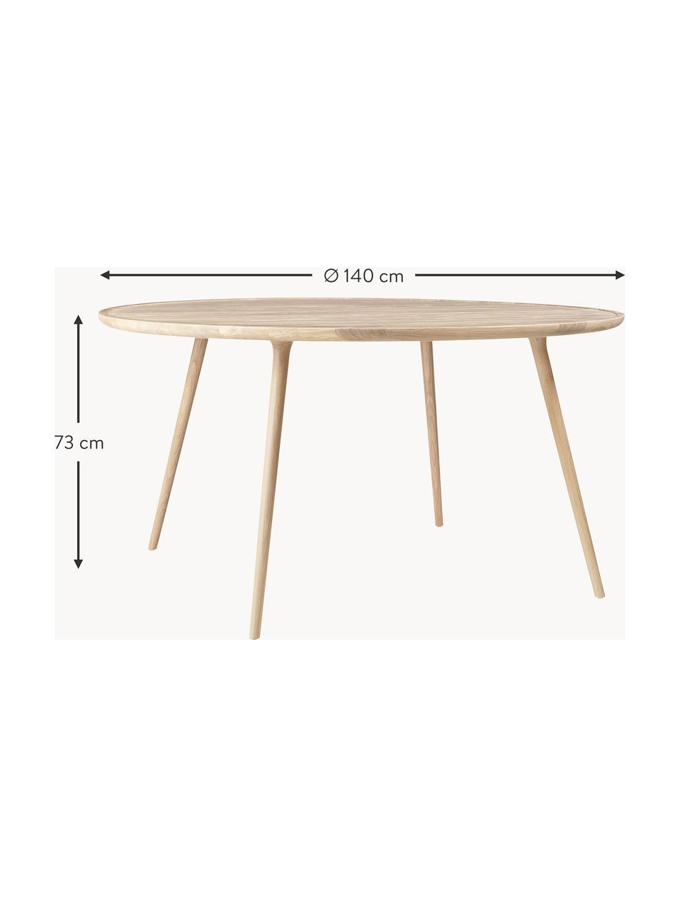 Mesa de comedor redonda de madera de roble Accent, tamaños diferentes, Madera de roble

Este producto está hecho de madera de origen sostenible y con certificación FSC®., Madera de roble, Ø 140 x Al 73 cm