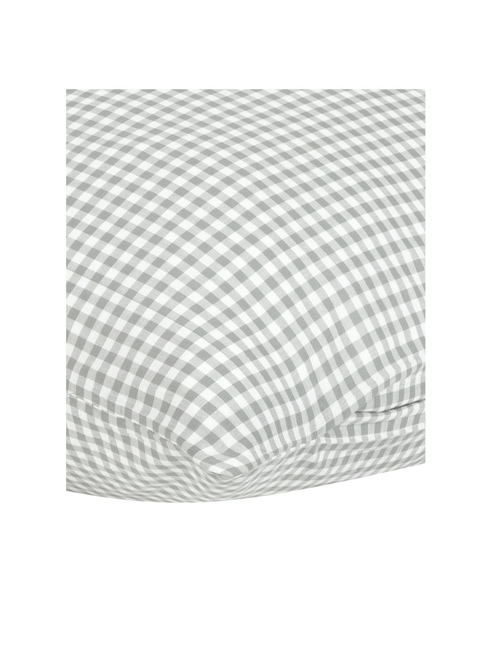 Baumwoll-Kissenbezug Scotty, kariert, 65 x 65 cm, Baumwolle, Hellgrau/Weiss, B 65 x L 65 cm
