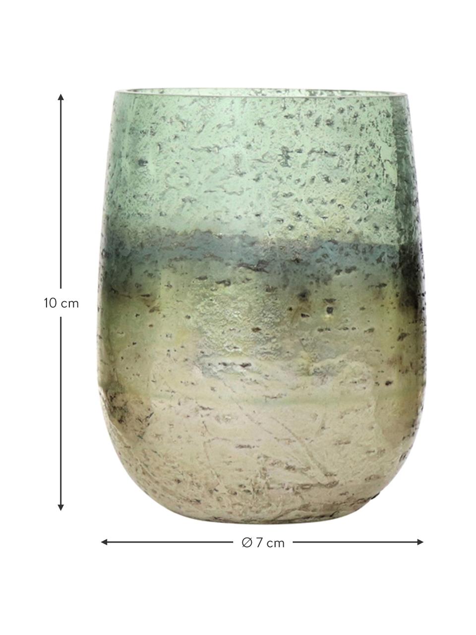 Teelichthalter-Set Jupiter, 3-tlg., Glas, Beigetöne, Blau, Ø 7 x H 10 cm