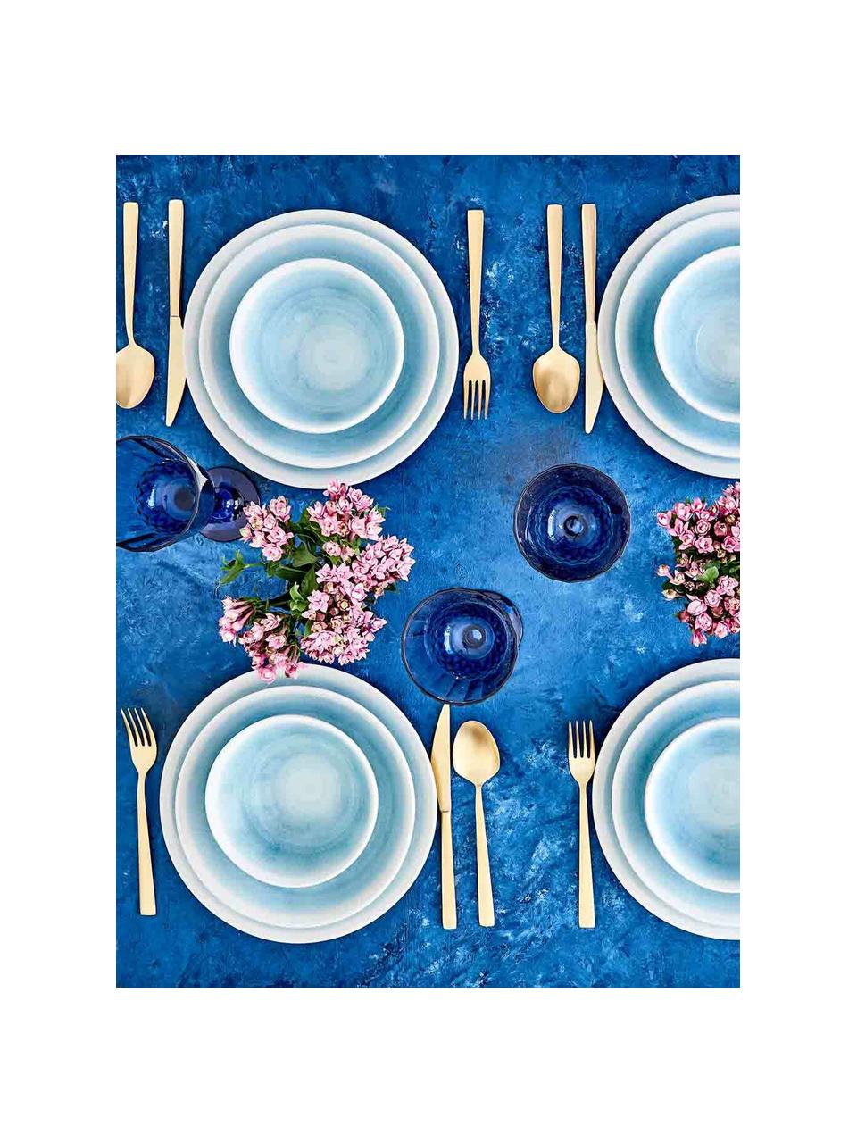 Assiette creuse artisanale céramique Pure, 6 pièces, Céramique, Bleu, blanc, Ø 23 cm
