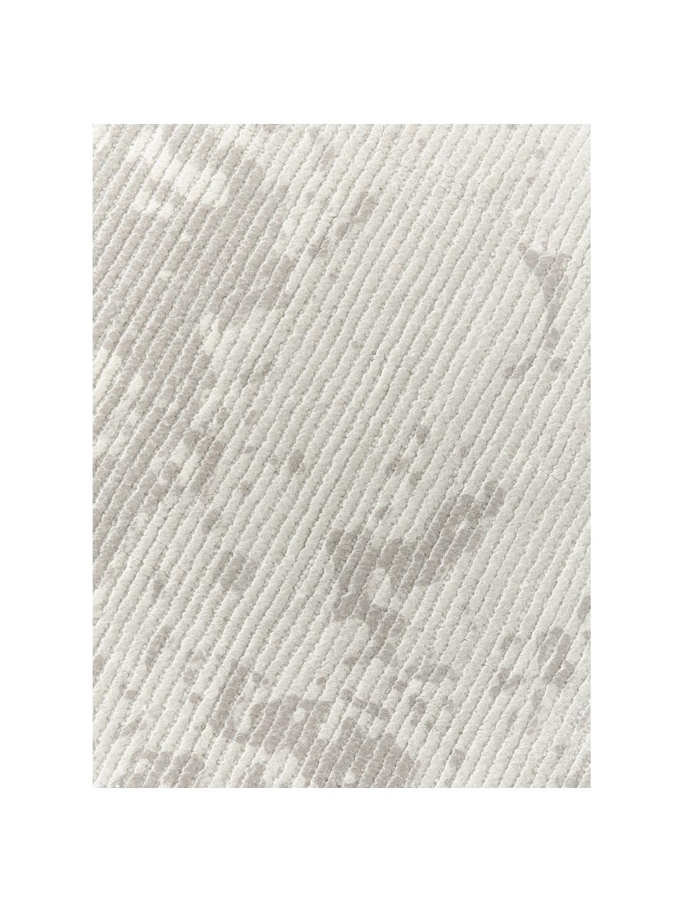 Handgeweven laagpolige loper Nantes, 100% polyester, GRS-gecertificeerd, Greige, B 80 x B 250 cm