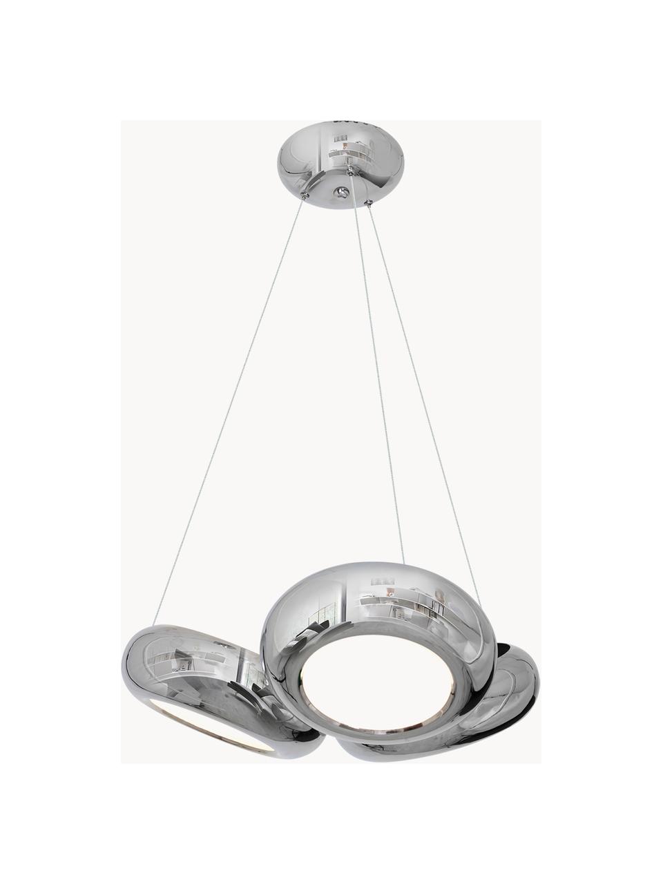 Ręcznie wykonana lampa wisząca LED Mercurio, Odcienie srebrnego, Ø 56 x W 100 cm
