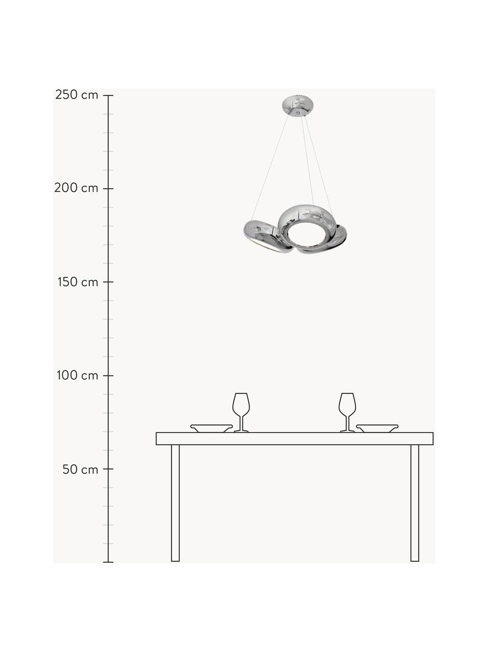 LED-Pendelleuchte Mercurio, handgefertigt, Silberfarben, Ø 56 cm