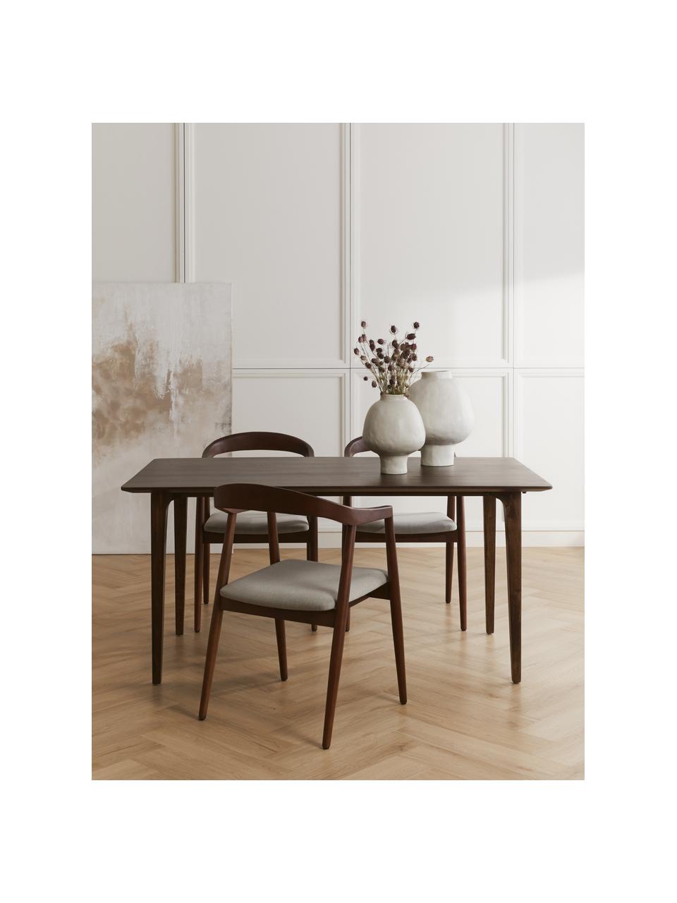 Eettafel Archie van mangohout, in verschillende formaten, Massief gelakt mangohout, Mangohout, bruin gelakt, B 160 x D 90 cm