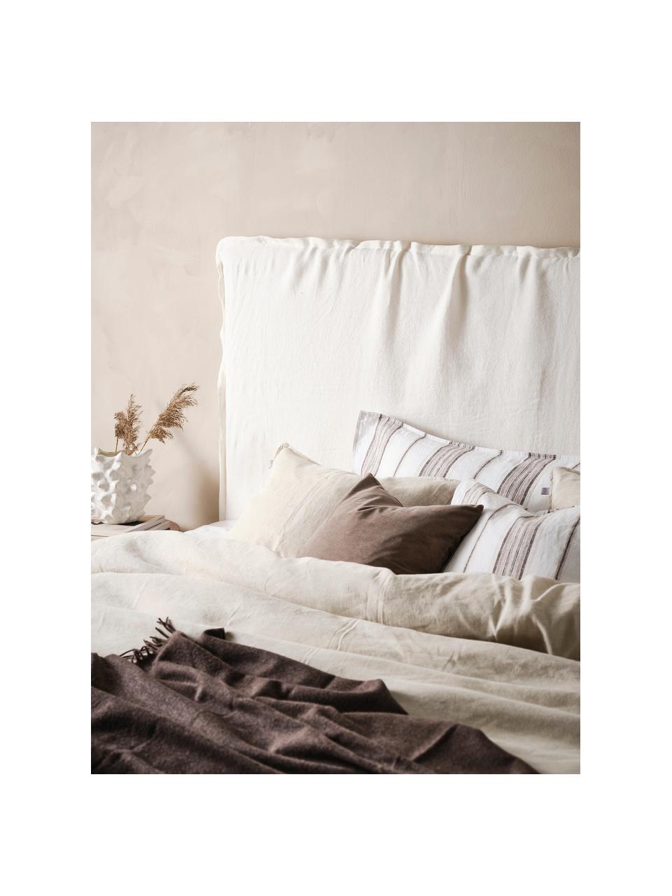 Tête de lit en lin Palma, Tissu blanc, larg. 160 x haut. 122 cm