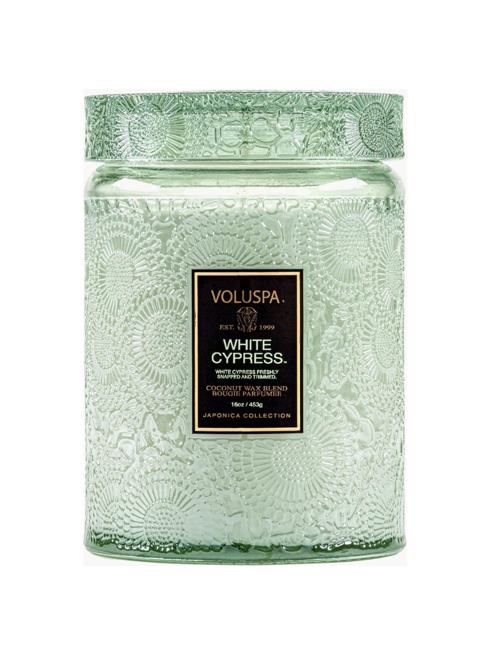 Bougie parfumée artisanale Japonica Collection (cyprès, baies de genièvre, feuilles de menthe & bois), Cyprès blanc, baies de genièvre, feuilles de menthe & bois, Ø 10 x haut. 13 cm