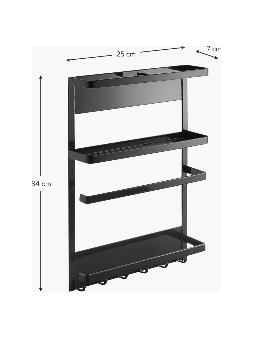 Magnetisches Seitenregal Tower, Stahl, beschichtet, Schwarz, B 25 x H 34 cm