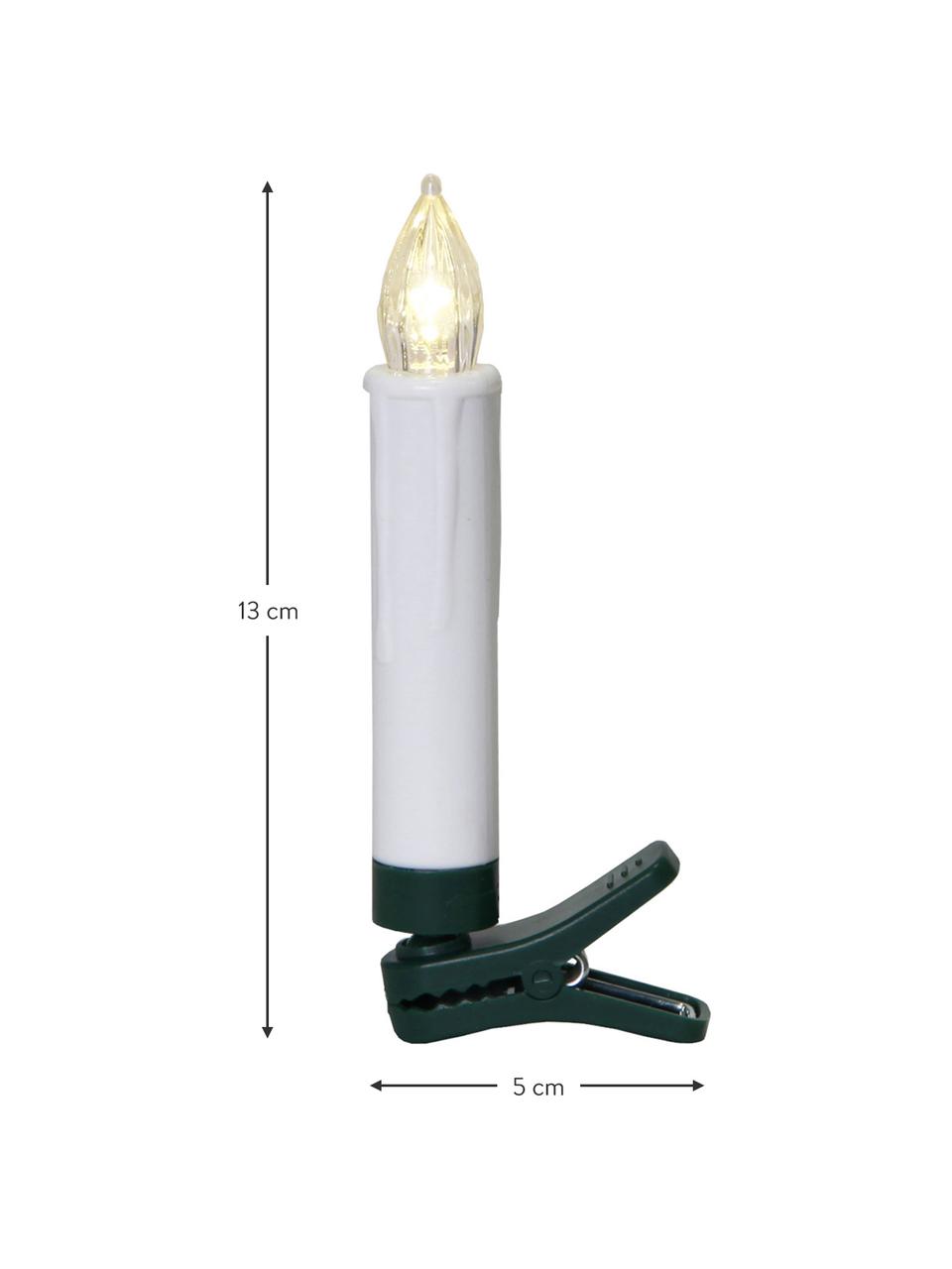 Batteriebetriebene LED-Kerze Ina, 11-tlg., warmweiss, Kunststoff, Weiss, Schwarz, B 3 x H 13 cm