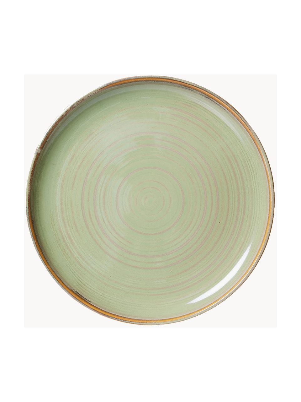 Set de platos llanos artesanales de porcelana Chef, 4 uds., Porcelana, Verde oliva, Ø 26 cm