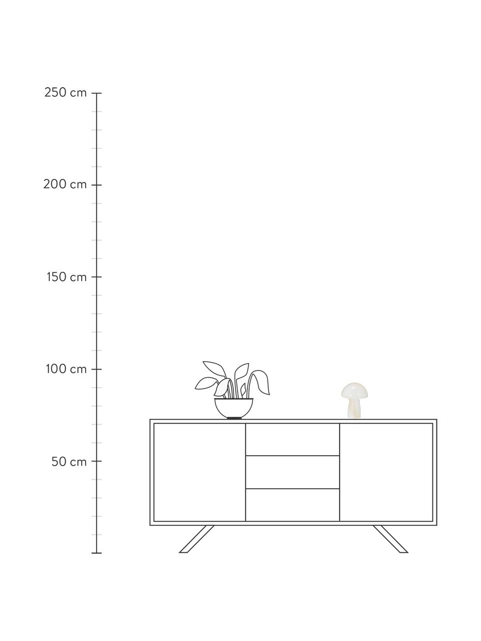 Lámpara de mesa artesanal pequeña Fungo, Lámpara: vidrio, Cable: plástico, Blanco, beige, Ø 16 x Al 20 cm