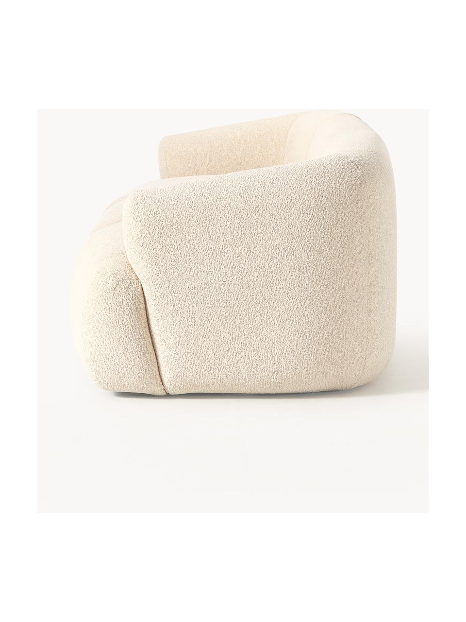 Sofá modular en tejido bouclé Sofia (3 plazas), Tapizado: tejido bouclé (100% polié, Estructura: madera de abeto, tablero , Patas: plástico Este producto es, Bouclé beige claro, An 277 x F 103 cm