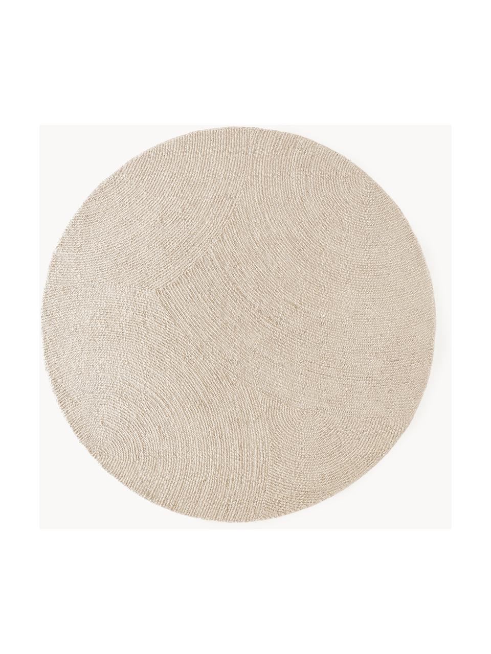 Tapis rond en laine tufté main Eleni, 100 % laine, certifiée RWS

Les tapis en laine peuvent perdre des fibres lors des premières semaines et des peluches peuvent se former, ce phénomène est naturel et diminue à mesure de votre usage et du temps, Beige clair, Ø 120 cm (taille S)