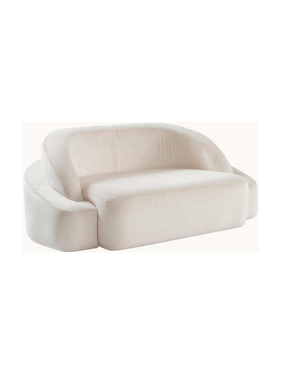 Samt-Haustiersofa Mac, Bezug: Samt (100 % Polyester), Gestell: Sperrholz, Mitteldichte H, Off White, B 70 x T 45 cm