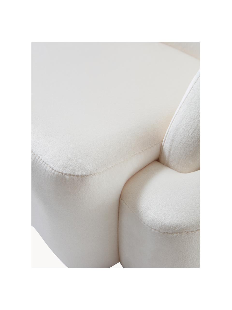 Samt-Haustiersofa Mac, Bezug: Samt (100 % Polyester), Gestell: Sperrholz, Mitteldichte H, Off White, B 70 x T 45 cm