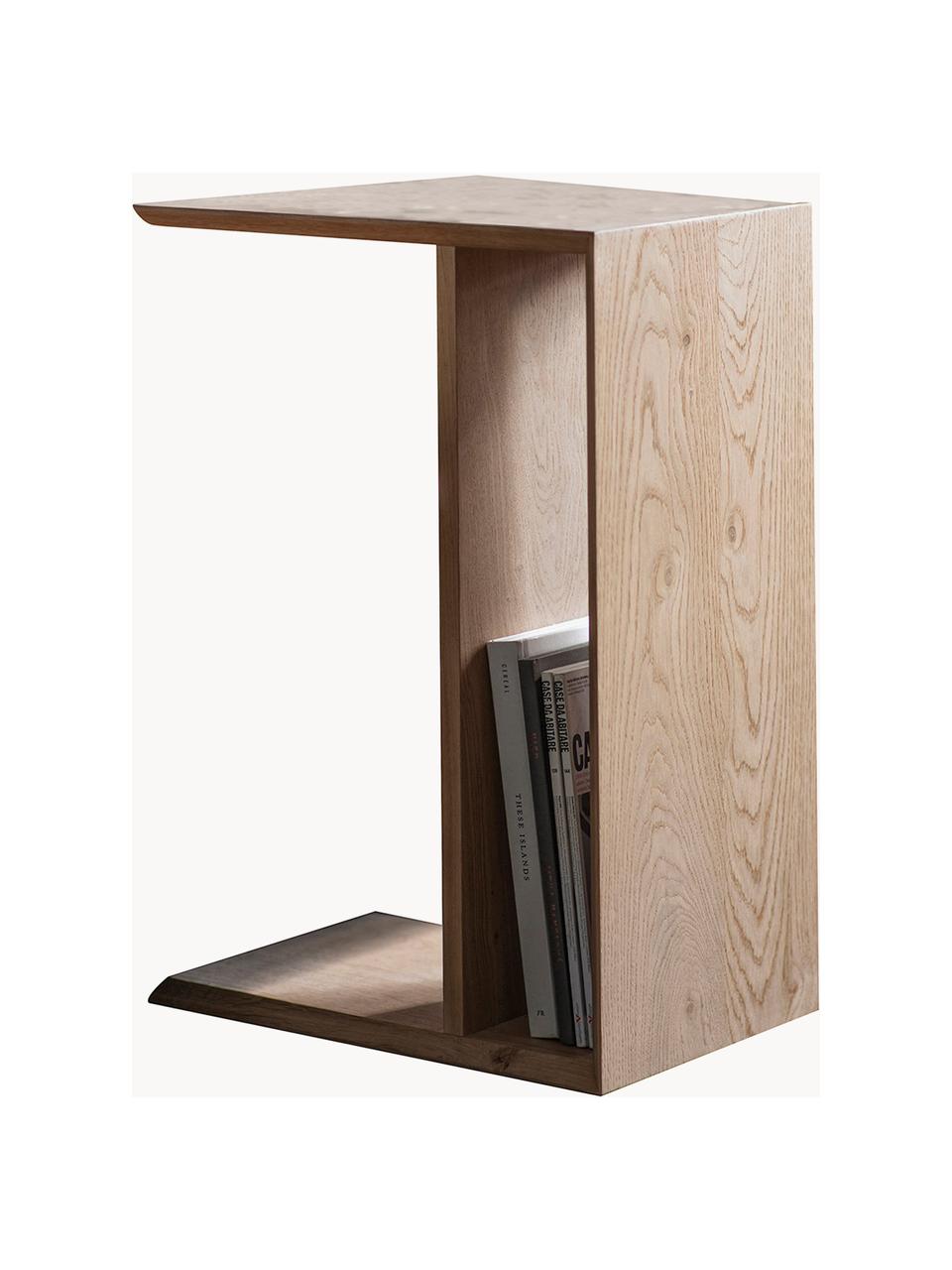 Mesa auxiliar de madera Milano, Chapa de roble, Madera de roble, An 45 x Al 65 cm