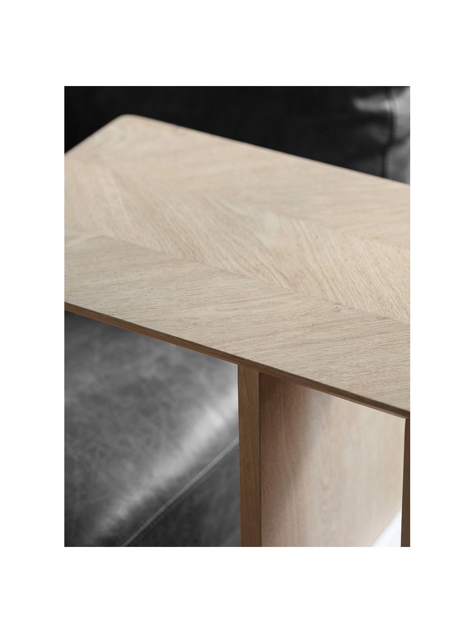 Table d'appoint en bois Milano, Placage en bois de chêne, Bois de chêne, larg. 45 x haut. 65 cm