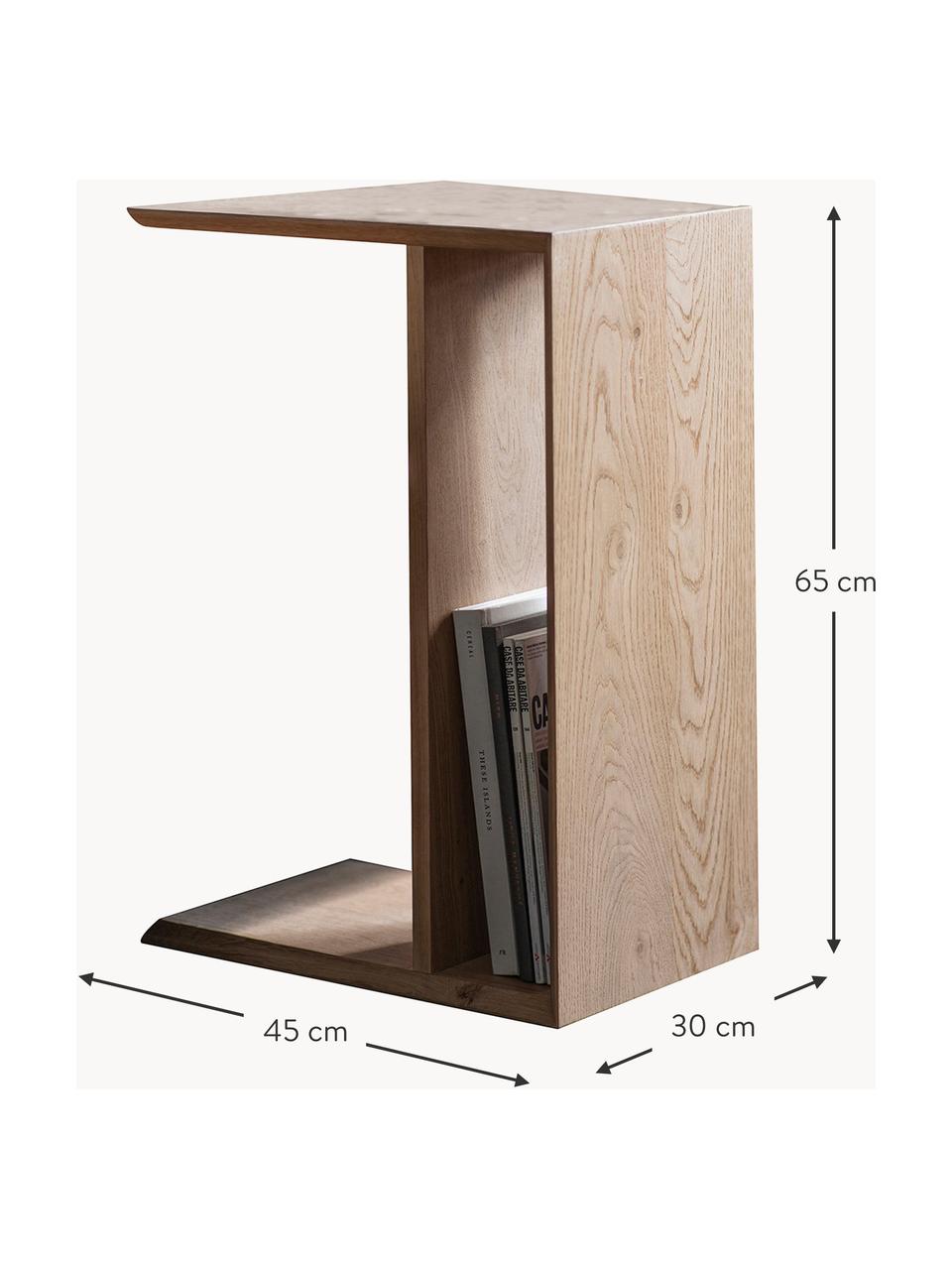 Dřevěný odkládací stolek Milano, Dubová dýha, Dubové dřevo, Š 45 cm, V 65 cm