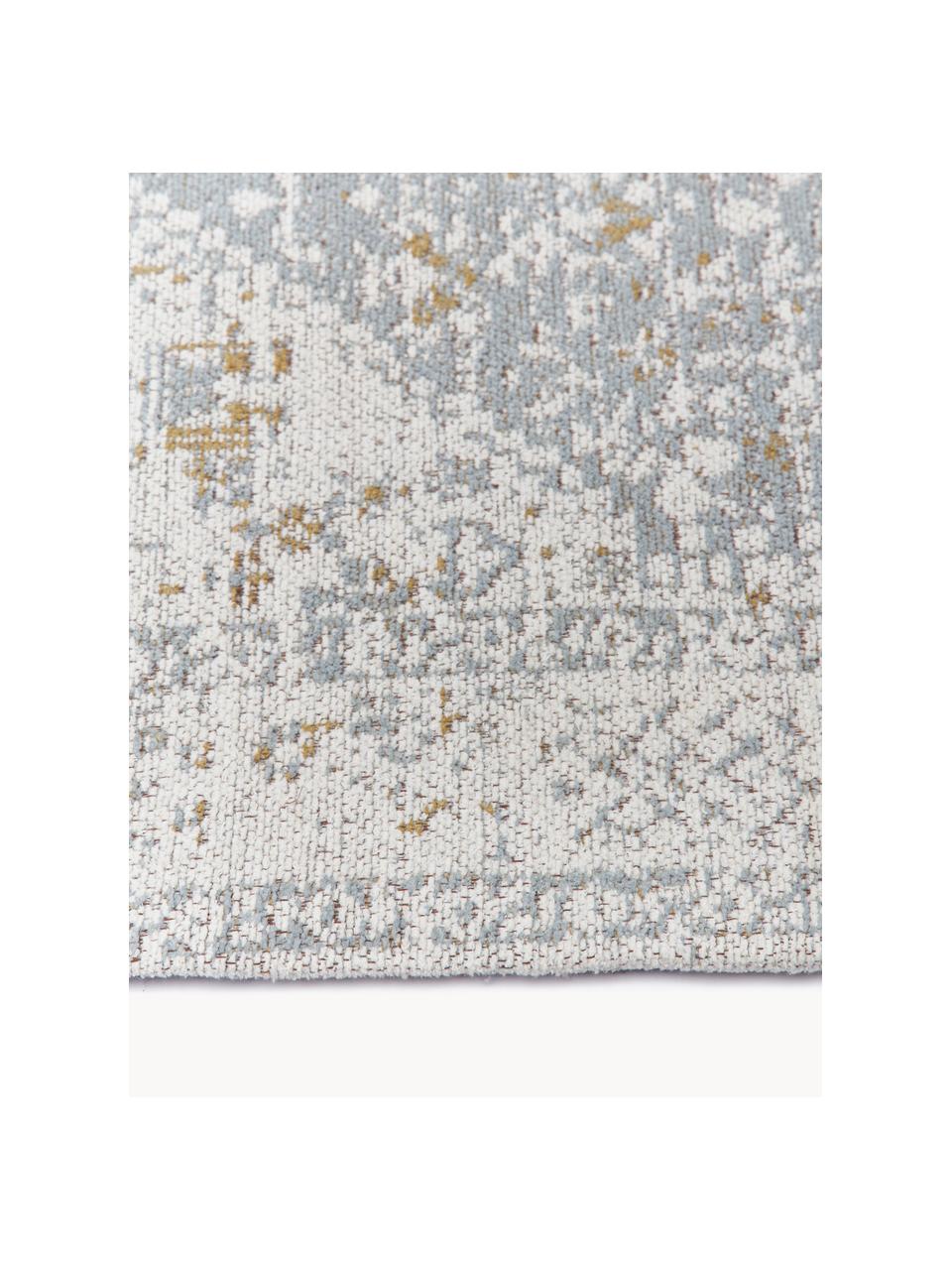 Ręcznie tkany chodnik  szenilowy Neapel, Szaroniebieski, kremowobiały, S 80 x D 300 cm