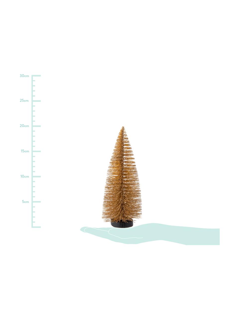 Adorno navideño Winter Forest, Plástico, alambre de metal, Champán, Ø 8 x Al 20 cm