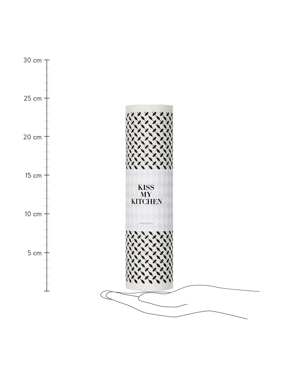 Kompostierbare Schwammtuch-Rolle Palipur, 70% Cellulose, 30% Baumwolle, Weiß, Schwarz, B 24 x L 25 cm