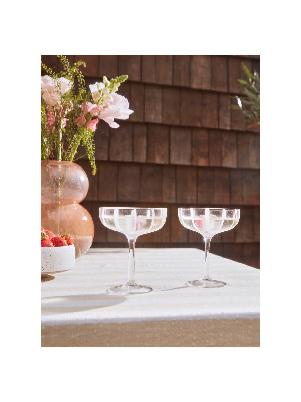 Coupes à champagne soufflées bouche Mizu, 2 pièces, Verre, Transparent, blanc, Ø 11 x haut. 14 cm, 230 ml